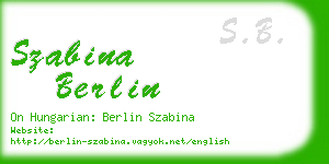 szabina berlin business card